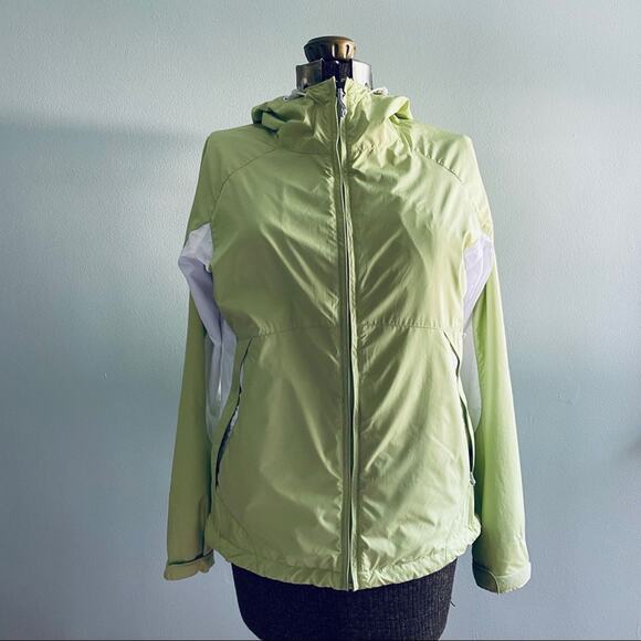 Columbia green and white light rain jacket - Picture 1 of 10
